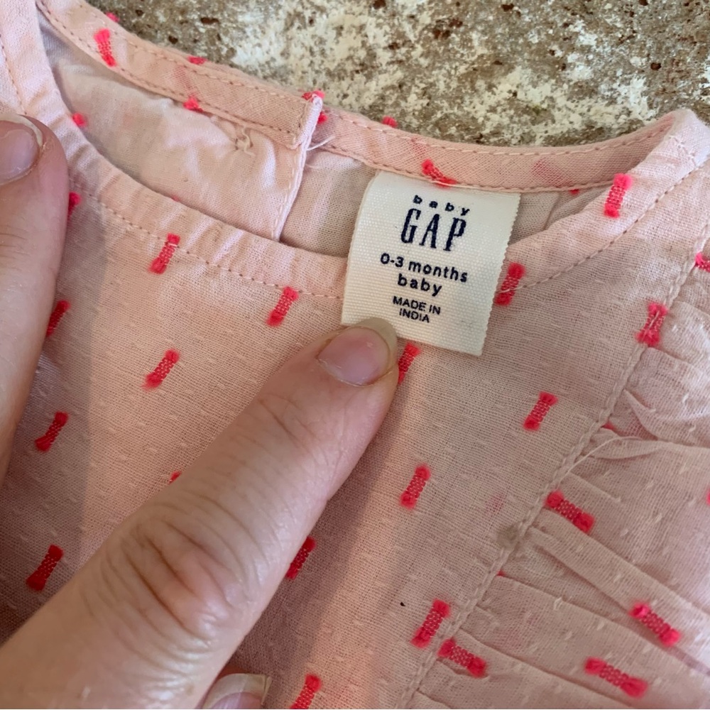 GAP | Pink Ruffled Romper | 0-3 Months - Picture 6 of 8